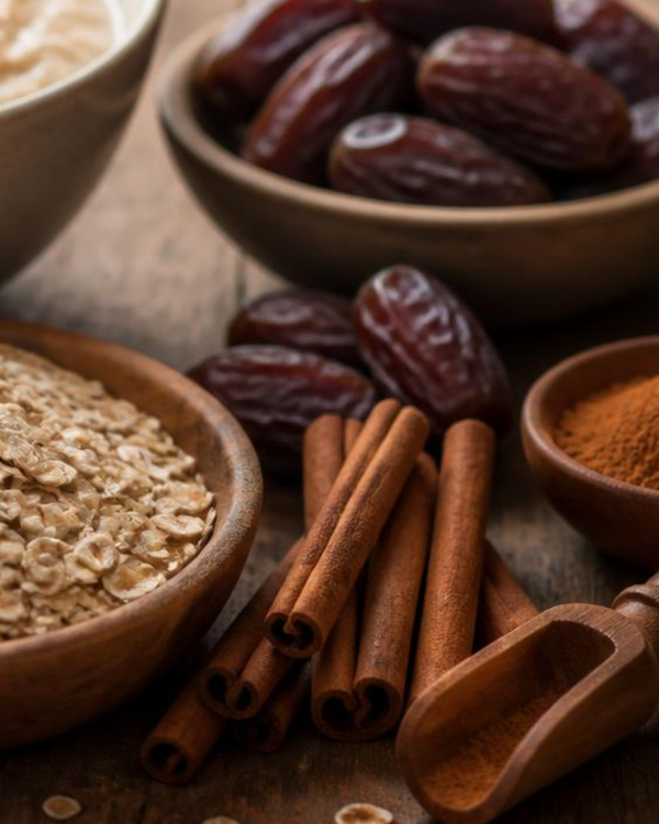 Avena, dátiles y canela
